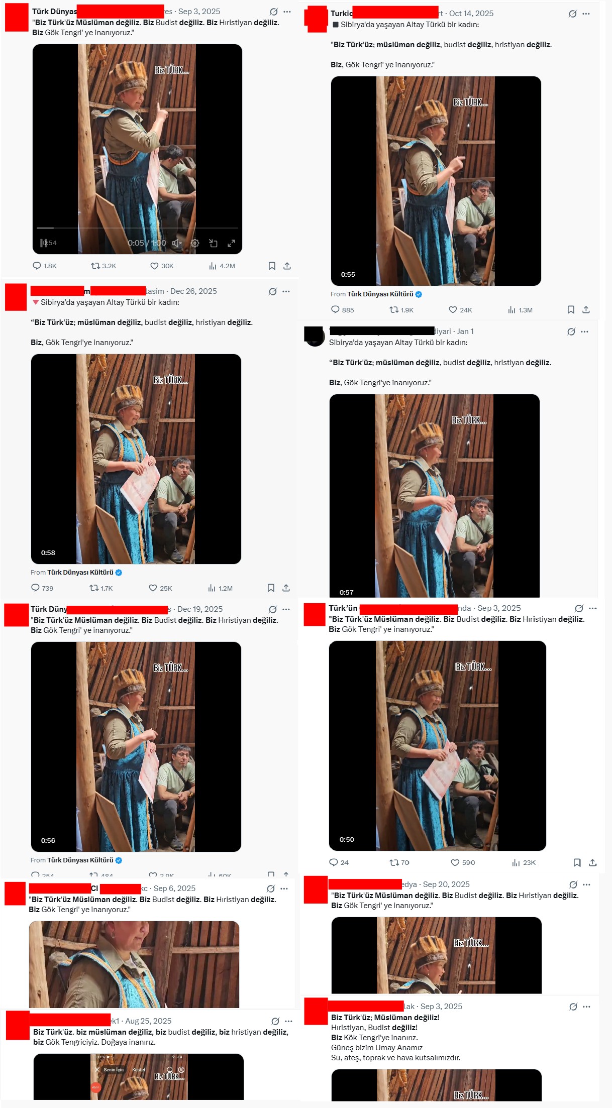 Bu örnekte "Biz Türk'üz, Müslüman değiliz." iddiası sloganlaştırılarak, Türk olmak ile Müslüman olmak birbirine zıt şeylermiş gibi kodlanmaya çalışılmıştır. Din ve ırk birbirlerinden tamamen farklı şeylerdir. Sloganın bu yönüyle hiçbir mantıklı açıklaması olamaz ancak yeterince tekrarlandığında, birileri inanır. 